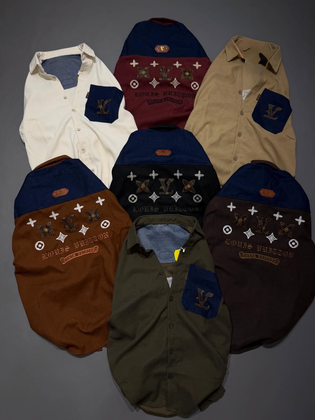 Premium Korean Style Two-Tone Oversized Shirt for Men – Embroidered Back Streetwear Shirt